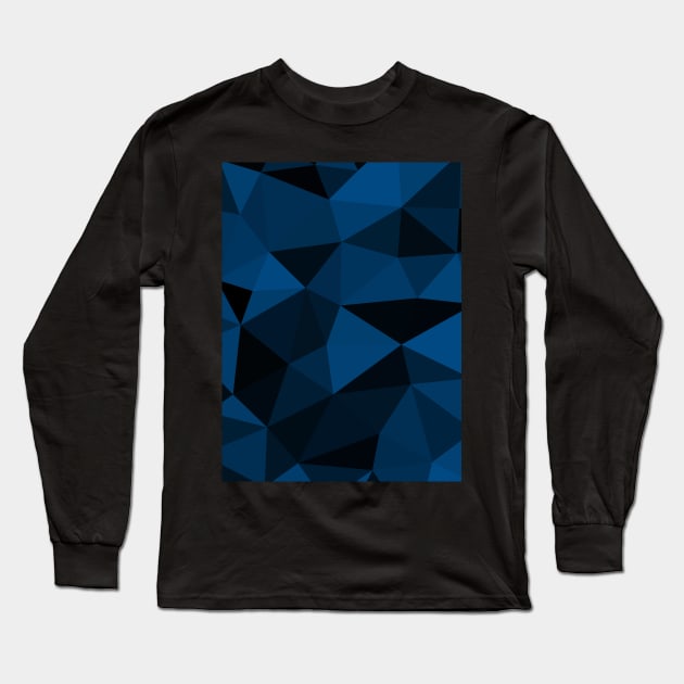 Dark blue and black geometric mesh pattern Long Sleeve T-Shirt by PLdesign